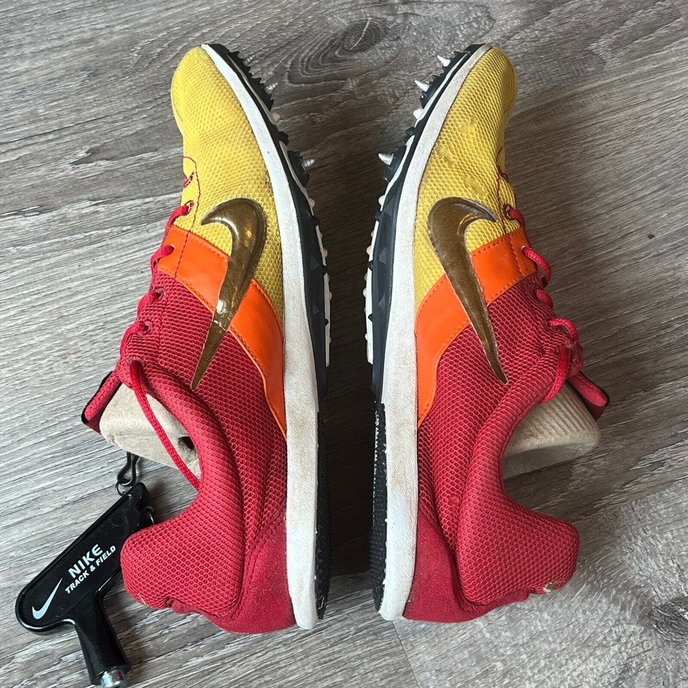 Nike Bowerman KRM Track & Field Spikes NikeID Red Yellow Mens 9 UK 8 EU 42.5 - Picture 4 of 10